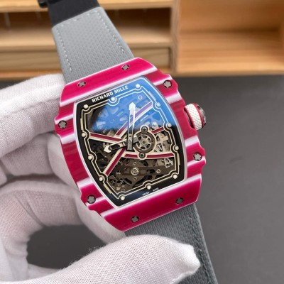 Richard Mille Replica RM 67-02 Mutaz Barshim Quartz Super Clone Watch Carbon White Crown Black Elastic
