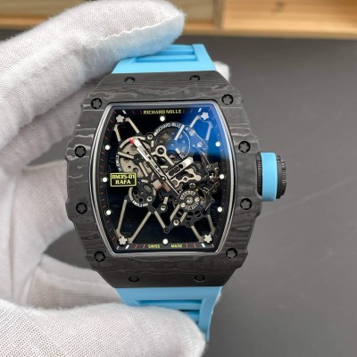 Richard Mille Replica RM 35-01 Rafael Nadal Super Clone Watch NTPT Blue Crown Rubber