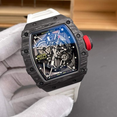 Richard Mille Replica RM 35-02 Rafael Nadal Super Clone Watch Carbon Red Crown White Rubber