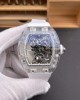 Richard Mille Replica RM 056-01 Tourbillon Sapphire Super Clone Watch Transparent White Rubber Crown
