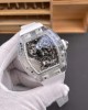 Richard Mille Replica RM 056-01 Tourbillon Sapphire Super Clone Watch Transparent White Rubber Crown