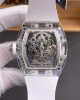 Richard Mille Replica RM 056-01 Tourbillon Sapphire Super Clone Watch Transparent White Rubber Crown