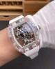 Richard Mille Replica RM 056-01 Tourbillon Sapphire Super Clone Watch Transparent White Rubber Crown