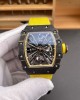 Richard Mille Replica RM 12-01 Tourbillon Super Clone Watch Carbon Yellow Crown Nylon