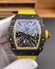 Richard Mille Replica RM 12-01 Tourbillon Super Clone Watch Carbon Yellow Crown Nylon