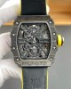 Richard Mille Replica RM 12-01 Tourbillon Super Clone Watch Carbon Yellow Crown Nylon