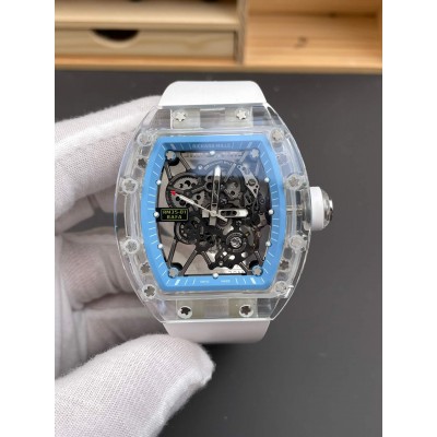 Richard Mille Replica RM 35-01 Rafael Nadal Super Clone Watch Transparent White Crown Rubber