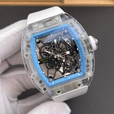 Richard Mille Replica RM 35-01 Rafael Nadal Super Clone Watch Transparent White Crown Rubber