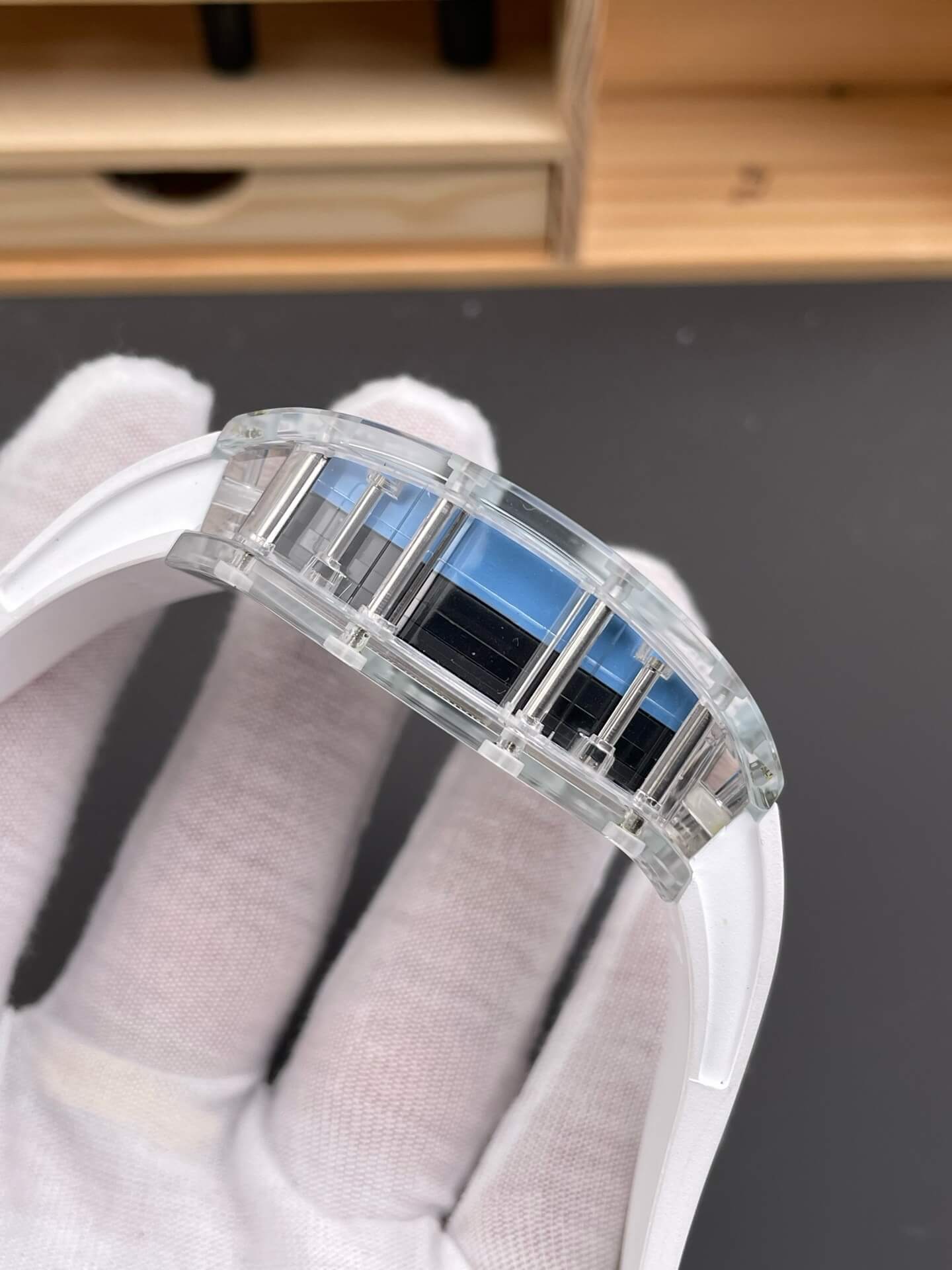 Richard Mille Replica RM 35-01 Rafael Nadal Super Clone Watch Transparent White Crown Rubber Richard Mille Replica RM 35-01 Rafael Nadal Super Clone Watch Transparent White Crown Rubber