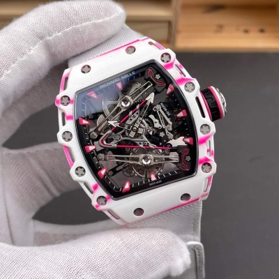 Richard Mille Replica RM 38-02 Tourbillon Bubba Watson Super Clone Watch Carbon Black Crown White Nylon