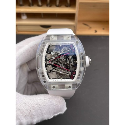 Richard Mille Replica RM 38-02 Tourbillon Bubba Watson Super Clone Watch Transparent White Crown Rubber