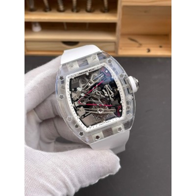 Richard Mille Replica RM 38-02 Tourbillon Bubba Watson Super Clone Watch Transparent White Crown Rubber