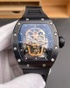 Richard Mille Replica RM 052 Tourbillon Skull Super Clone Watch Rose Gold Dial Black Ceramic Rubber