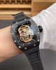 Richard Mille Replica RM 052 Tourbillon Skull Super Clone Watch Rose Gold Dial Black Ceramic Rubber