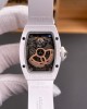 Richard Mille Replica RM 07-01 Super Clone Watch Onyx Diamonds Dial Claw Setting White Ceramic Rubber Crown