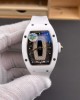 Richard Mille Replica RM 07-01 Super Clone Watch Onyx Diamonds Dial White Ceramic Rubber Crown