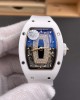 Richard Mille Replica RM 07-01 Super Clone Watch Onyx Diamonds Dial White Ceramic Rubber Crown