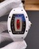 Richard Mille Replica RM 07-01 Super Clone Watch Red Diamonds Dial White Ceramic Rubber Crown