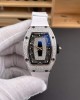 Richard Mille Replica RM 07-01 Super Clone Watch Onyx Diamonds Dial Snow Setting Stainless Steel White Rubber Black Crown
