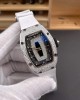 Richard Mille Replica RM 07-01 Super Clone Watch Onyx Diamonds Dial Snow Setting Stainless Steel White Rubber Black Crown