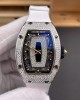 Richard Mille Replica RM 07-01 Super Clone Watch Onyx Diamonds Dial Snow Setting Stainless Steel White Rubber Black Crown
