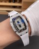 Richard Mille Replica RM 07-01 Super Clone Watch Onyx Diamonds Dial Snow Setting Stainless Steel White Rubber Black Crown