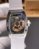 Richard Mille Replica RM 07-01 Super Clone Watch Mother of Pearl Diamonds Dial Close Setting Stainless Steel White Rubber Crown