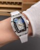Richard Mille Replica RM 07-01 Super Clone Watch Mother of Pearl Diamonds Dial Close Setting Stainless Steel White Rubber Crown
