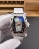 Richard Mille Replica RM 07-01 Super Clone Watch Mother of Pearl Diamonds Dial Grain Setting Stainless Steel White Rubber Crown