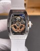 Richard Mille Replica RM 07-01 Super Clone Watch Mother of Pearl Diamonds Dial Grain Setting Stainless Steel White Rubber Crown