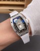 Richard Mille Replica RM 07-01 Super Clone Watch Mother of Pearl Diamonds Dial Grain Setting Stainless Steel White Rubber Crown