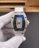 Richard Mille Replica RM 07-01 Super Clone Watch Mother of Pearl Diamonds Dial Snow Setting Stainless Steel White Rubber Crown