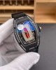 Richard Mille Replica RM 07-01 Super Clone Watch Red Diamonds Dial Claw Setting Black Ceramic Rubber Crown