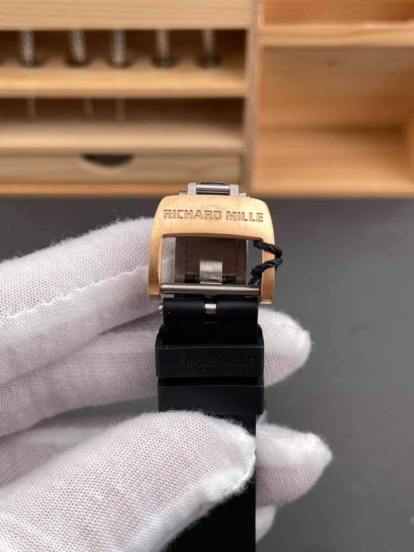 Richard Mille Replica RM 07-01 Super Clone Watch Red Diamonds Dial Claw Setting Black Ceramic Rubber Crown