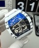 Richard Mille Replica RM 61-01 Yohan Blake Super Clone Watch White Carbon Black Crown