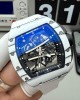 Richard Mille Replica RM 61-01 Yohan Blake Super Clone Watch White Carbon Black Crown