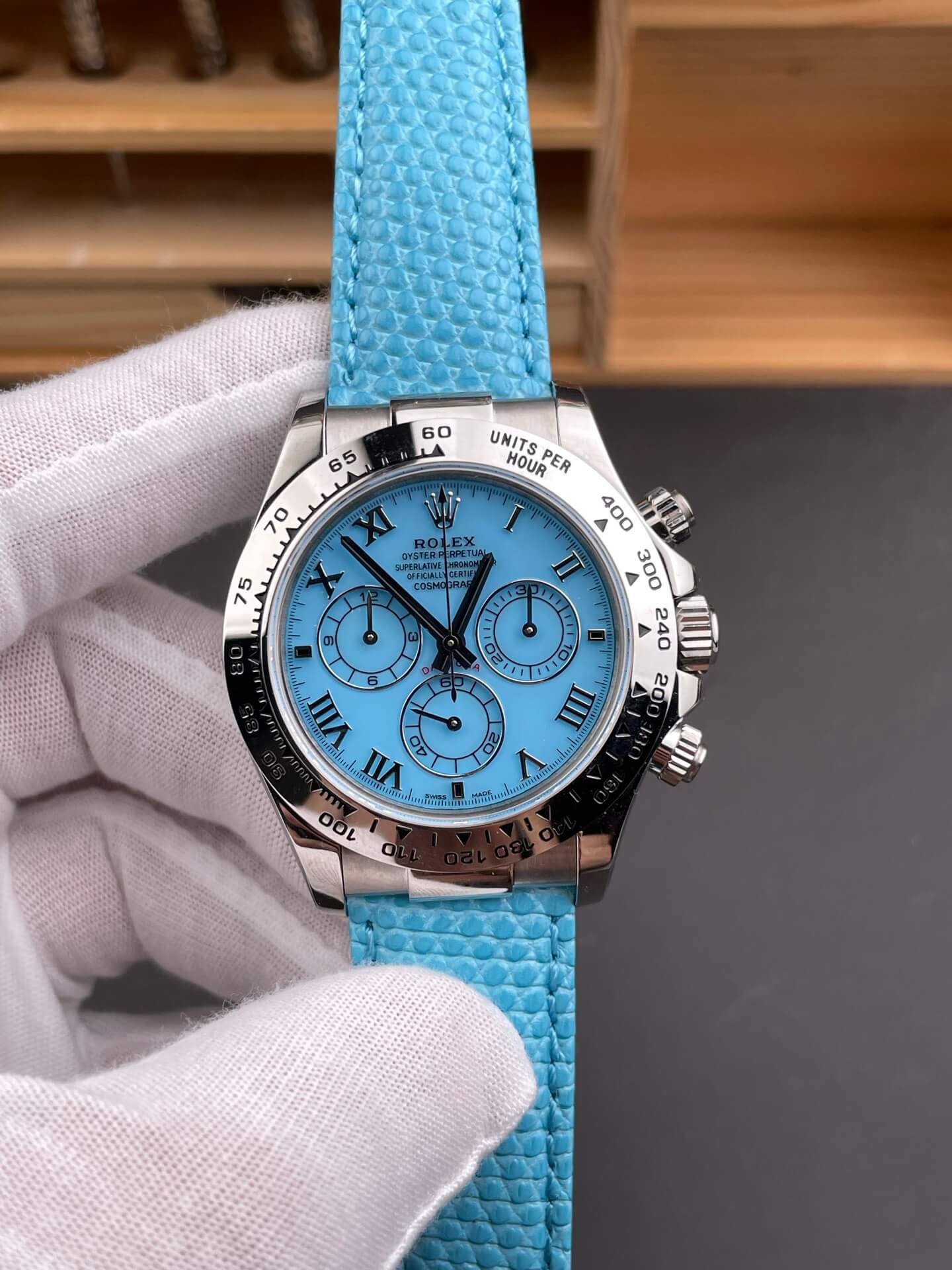 Rolex Replica Cosmograph Daytona Beach Blue Super Clone Watch 116519