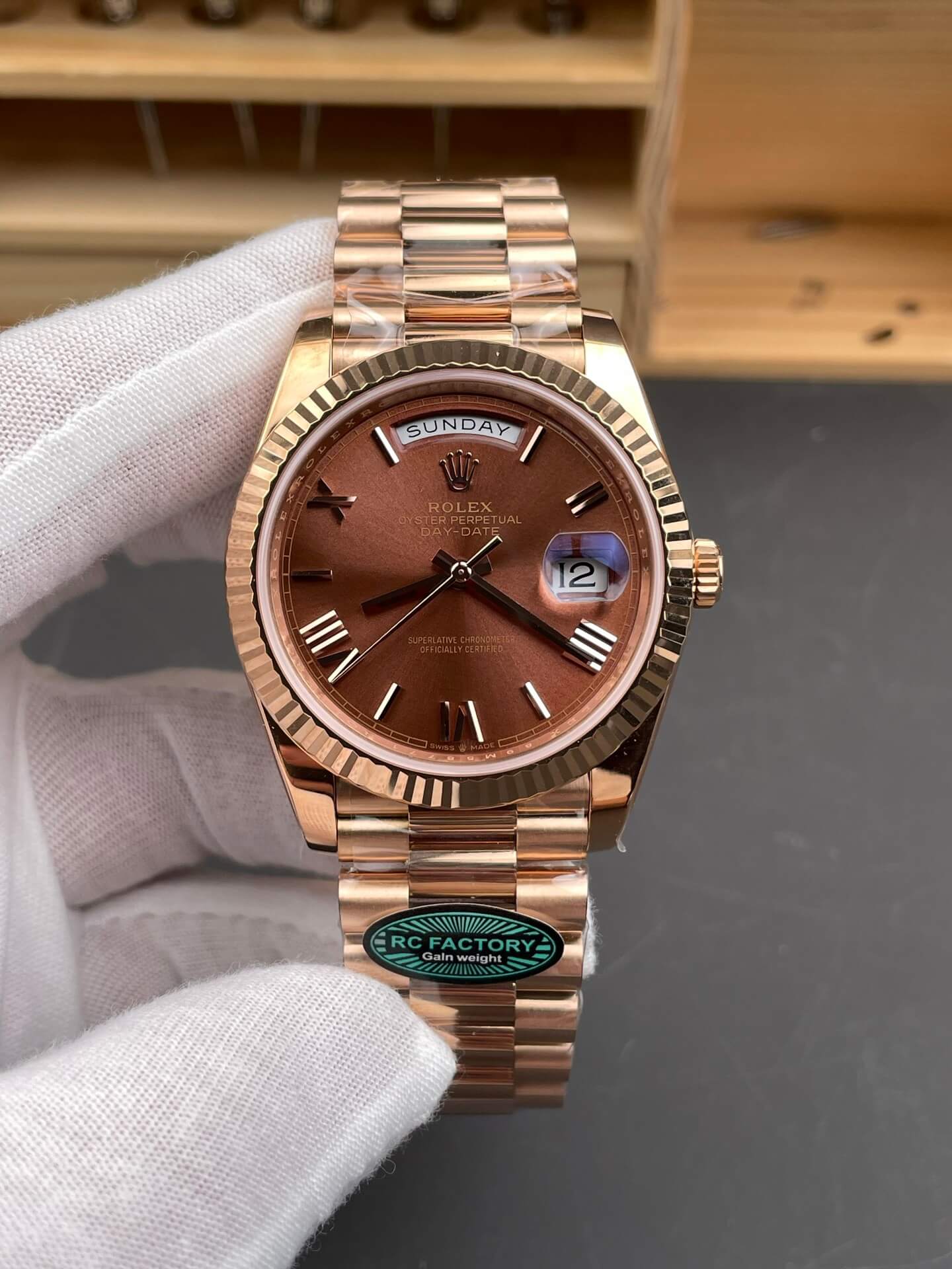 Rolex Replica Day-Date Super Clone Watch Gain Weight Version 228235-0002
