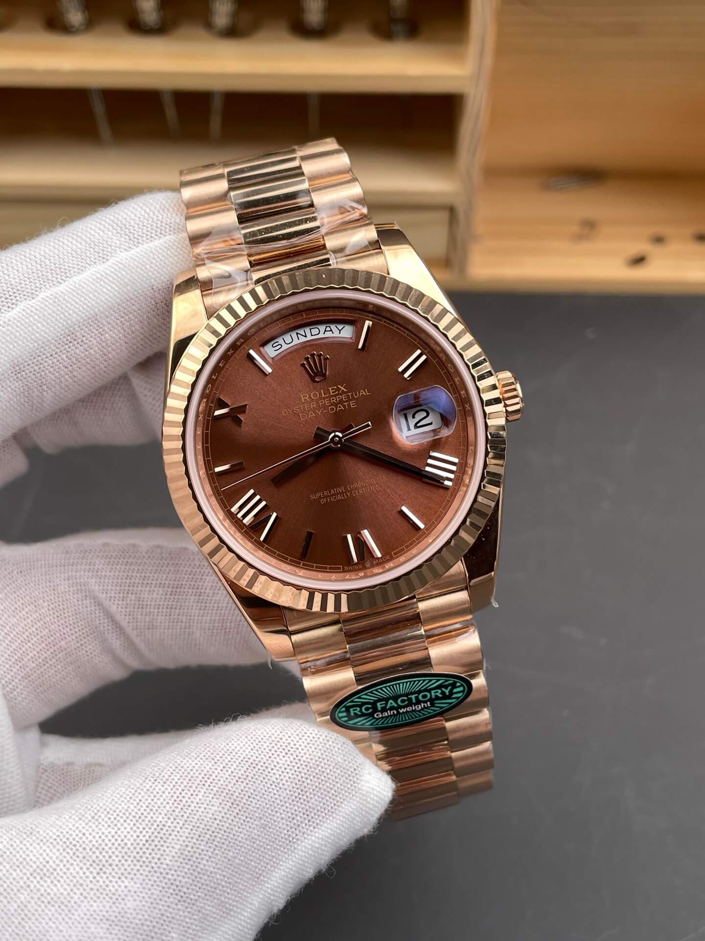 Rolex Replica Day-Date Super Clone Watch Gain Weight Version 228235-0002